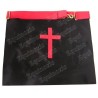 Tablier maçonnique en faux cuir – REAA – 18ème degré – Chevalier Rose-Croix – Croix potencée – Brodé machine