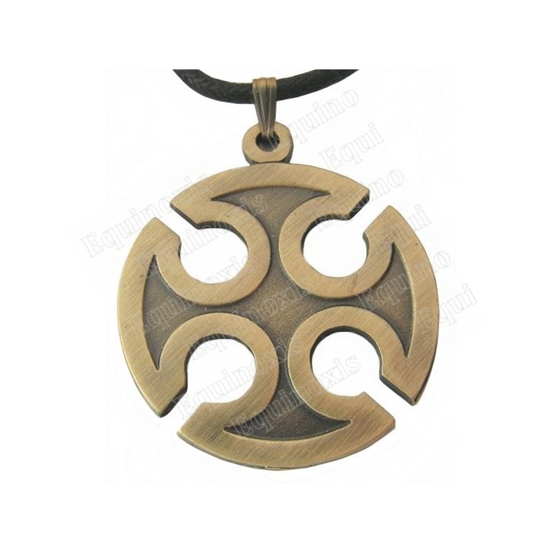 Pendentif médiéval – Croix de Fanjeaux – Bronze antique
