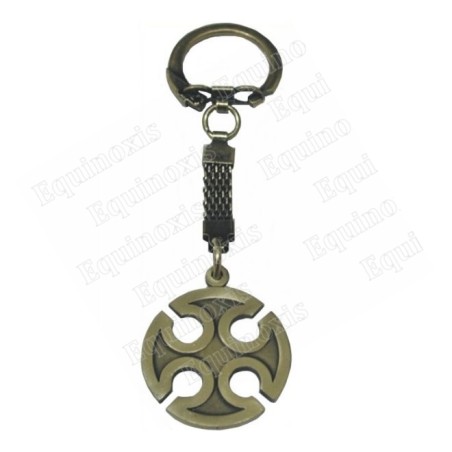Porte-clefs médiéval – Croix de Fanjeaux – Bronze antique