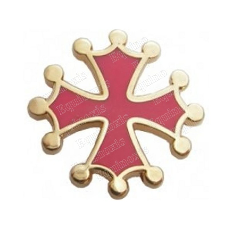 Pin's occitan – Croix occitane émaillée rouge
