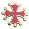 Pin's occitan – Croix occitane émaillée rouge