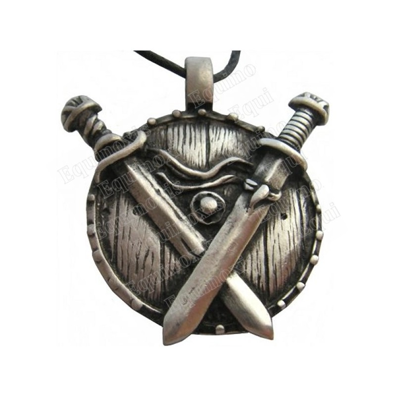 Pendentif viking – Pendentif viking 14 – Bouclier avec épées croisées