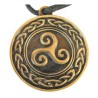 Pendentif celtique – Triskell avec noeud celtique – Bronze antique