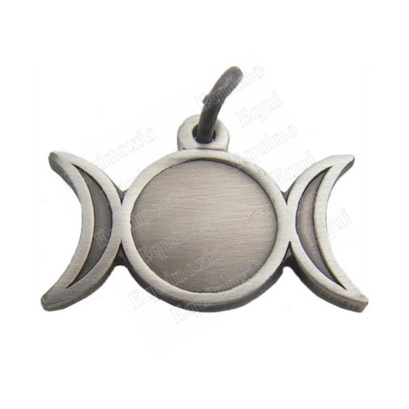 Pendentif symbolique – Triple lune – Argent patiné