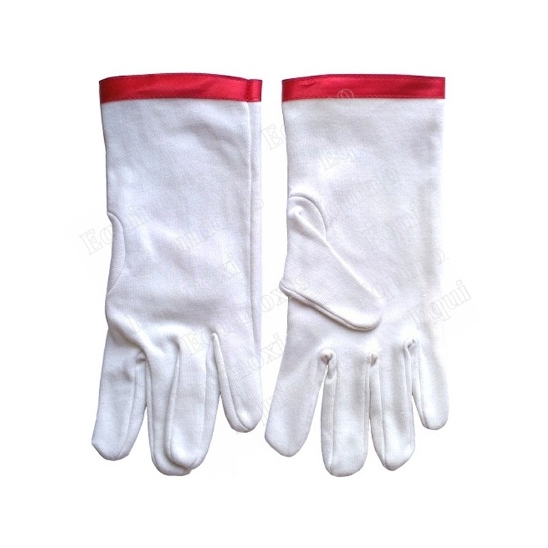 Gants maçonniques coton – RER – CBCS – Taille XXXL