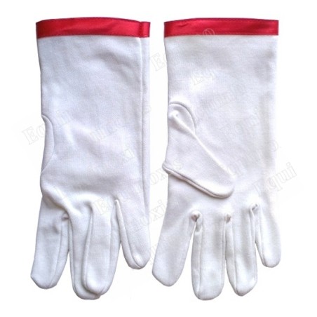 Gants maçonniques coton – RER – CBCS – Taille XXXL