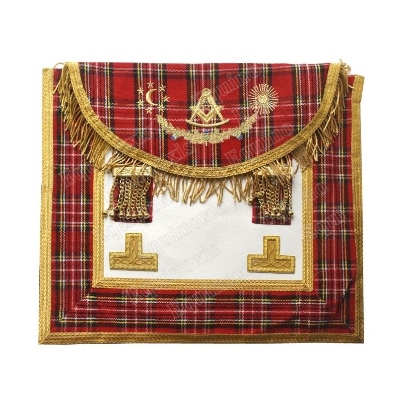 Tablier maçonnique en cuir – Rite Standard d'Ecosse – Vénérable Maître