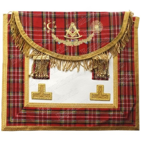 Tablier maçonnique en cuir – Rite Standard d'Ecosse – Vénérable Maître