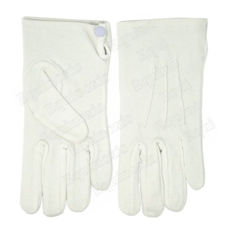 Gants maçonniques coton – Gants trois bandes – Taille M