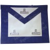 Tablier maçonnique en cuir – Vénérable Maître – Bleu roi – 3 taus argentés