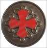 Boîte en étain occitane – Croix occitane émaillée rouge 