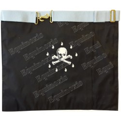 Tablier maçonnique en cuir – Rite Français Traditionnel – Dos deuil
