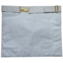 Tablier maçonnique en simili-cuir– RER – Vénérable Maître – 3 taus + penderilles – 30 cm x 35 cm
