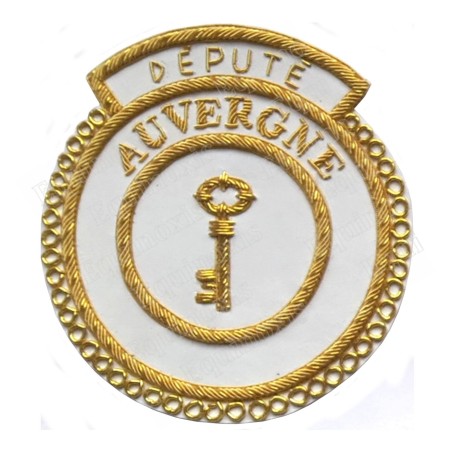 Badge / Macaron GLNF – Grande tenue provinciale – Député Grand Trésorier – Auvergne - Brodé main