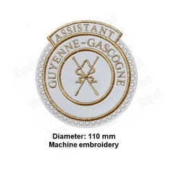 Badge / Macaron GLNF – Grande tenue provinciale – Assistant Grand Directeur des Cérémonies – Guyenne-Gascogne – Brodé machine