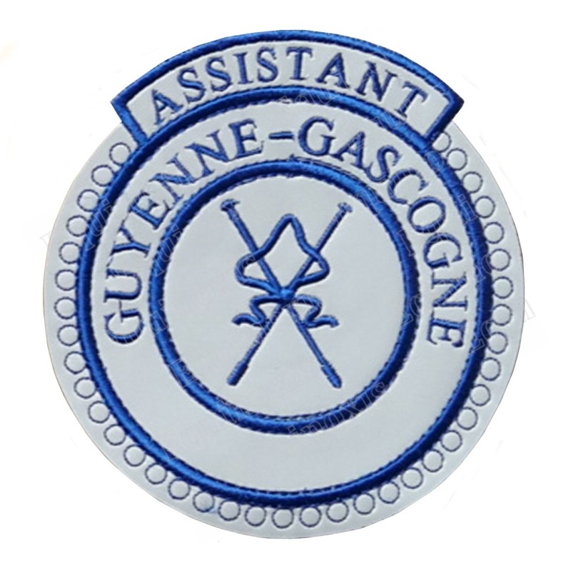 Badge / Macaron GLNF – Petite tenue provinciale – Assistant Grand Directeur des Cérémonies – Guyenne-Gascogne – Brodé machine