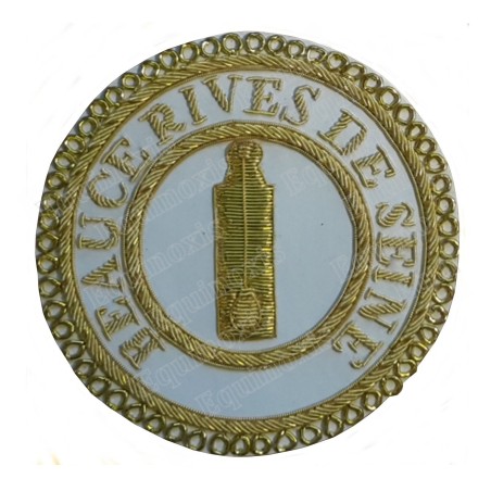 Badge / Macaron GLNF – Grande tenue provinciale – Deuxième Grand Surveillant – Beauce - Rives de Seine – Brodé main