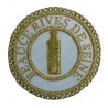 Badge / Macaron GLNF – Grande tenue provinciale – Deuxième Grand Surveillant – Beauce - Rives de Seine – Brodé main