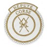 Badge / Macaron GLNF – Grande tenue provinciale – Député Grand Directeur des Cérémonies – Corse - Brodé machine